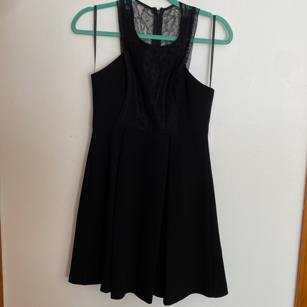 BCBGeneration Lace Trim Black Dress